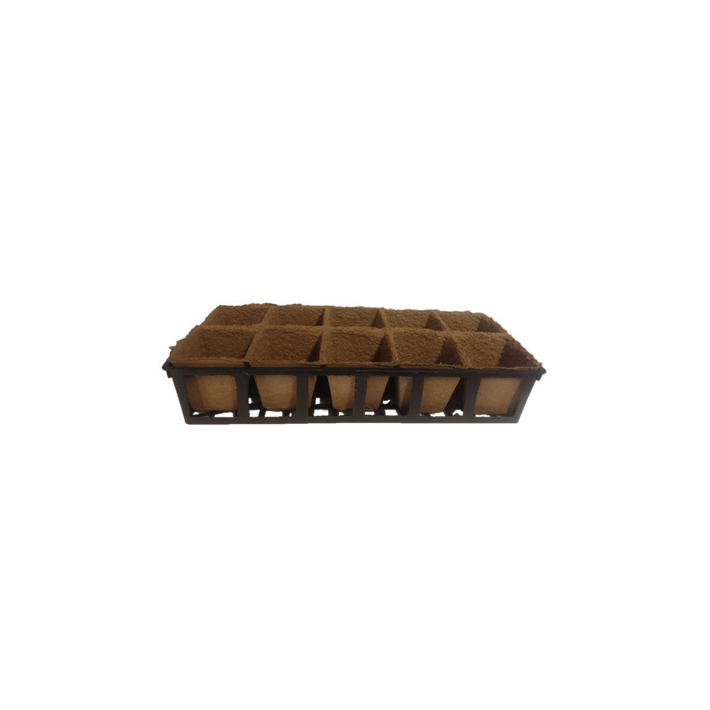 Pots Carrés Biodegradable 8x8x8 Par 10 Avec Clayette Pots Carrés Biodegradable 8x8x8 Par 10 Avec Clayette