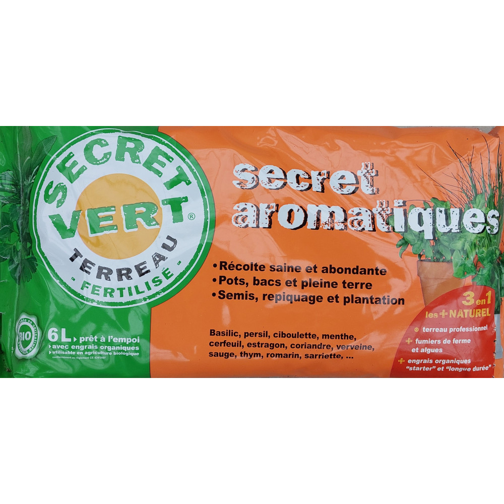 Terreau Aromatique Secret Vert 6 L Terreau Aromatique Secret Vert 6 L