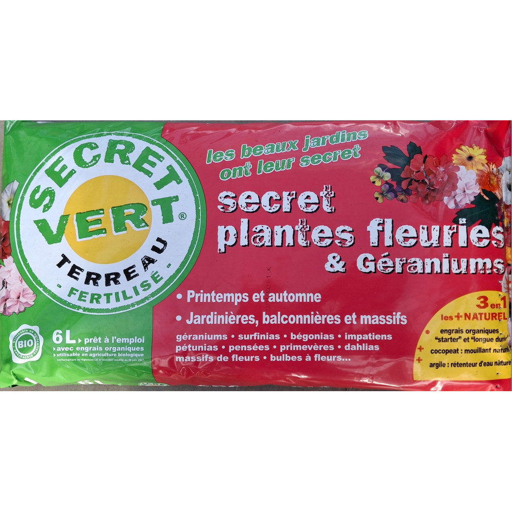 Terreau Plantes Fleuries Et Géraniums 6 L Terreau Plantes Fleuries Et Géraniums 6 L